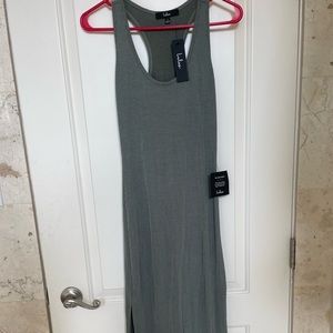 NWT LULUs "relaxed but not least sage green ribbed sleeveless dress"
